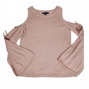 American Eagle Outfitters Cold Shoulder Dusty Pink Fall Sweater Size Small